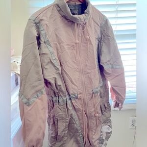 Vintage Pink and Green Windbreaker Jacket